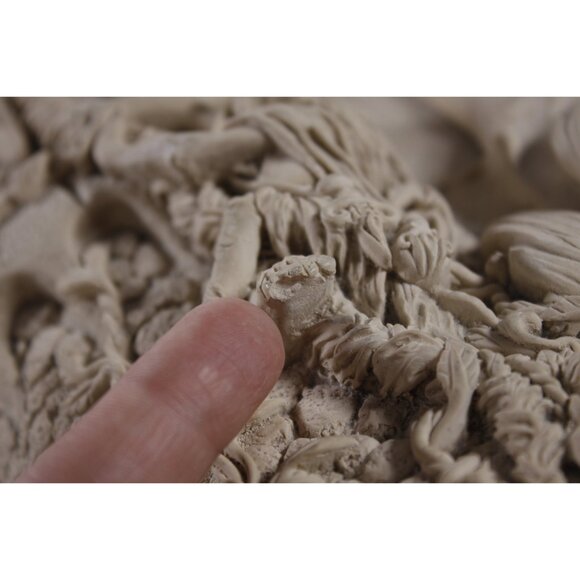 Vintage Rapunzel fairy tale wall hanging ceramic art sculpture hand made - Picture 6 of 7